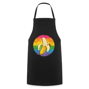 LGBTQ Banana - Cooking Apron - black - Front - AI Model Male 185 dark (185cm)