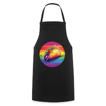LGBTQ Taco - Tablier de cuisine - noir - Devant - AI Model Male 185 dark (185cm)