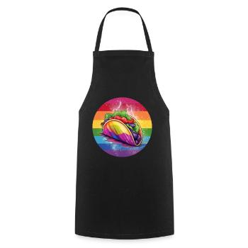 LGBTQ Taco - Kochschürze - Schwarz - Vorne - AI Model Male 185 dark (185cm)