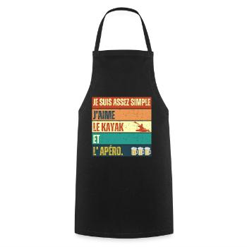 J' aime le kayak et l' apéro humour kayakiste - Tablier de cuisine - noir - Devant - AI Model Male 185 dark (185cm)