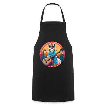 5 de Mayo Party Drinko de Mayo Lama and Guitar - Cooking Apron - black - Front - AI Model Male 185 dark (185cm)