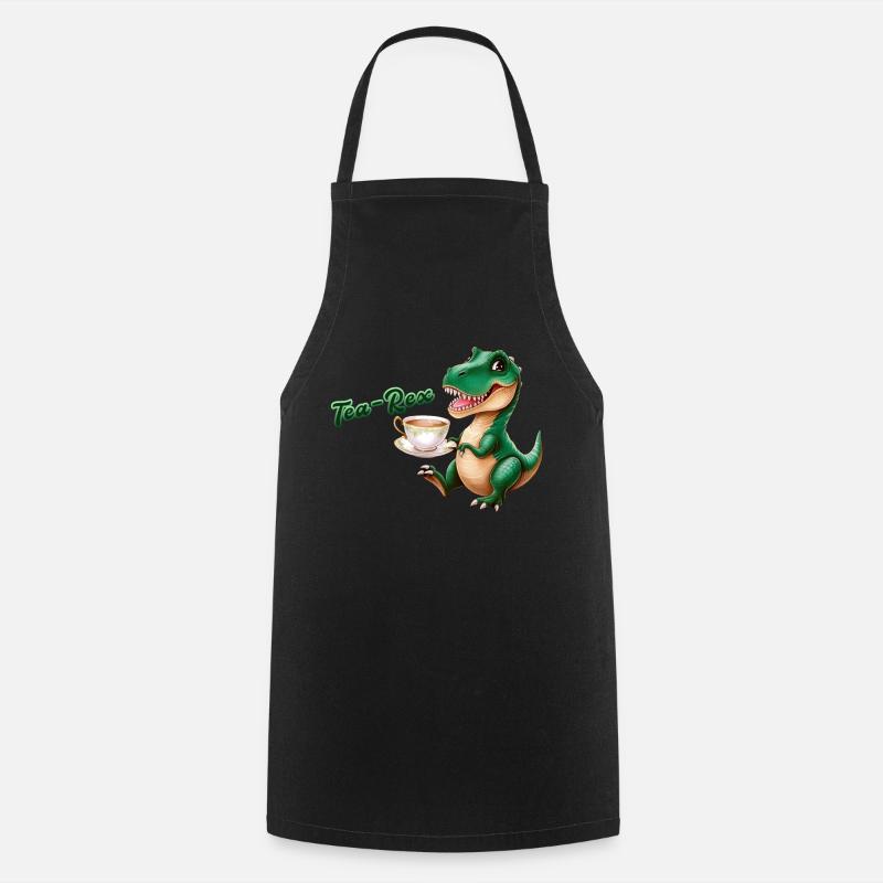 Tea-Rex |T-Rex | Rex | Dinosaure | Calembour - Tablier de cuisine - noir