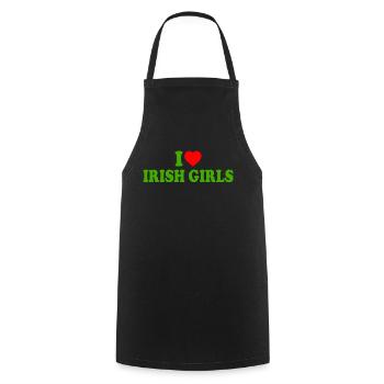 I love irish girls - Cooking Apron - black - Front - AI Model Male 185 dark (185cm)