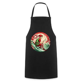 Weihnachtself Angeln - Kochschürze - Schwarz - Vorne - AI Model Male 185 dark (185cm)