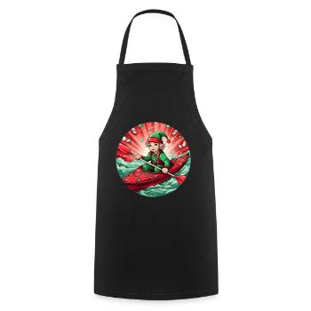 Kayak des elfes de Noël - Tablier de cuisine - noir - Devant - AI Model Male 185 dark (185cm)