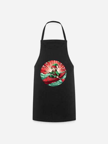 Weihnachtself-kajakfahren - Kochschürze - Schwarz