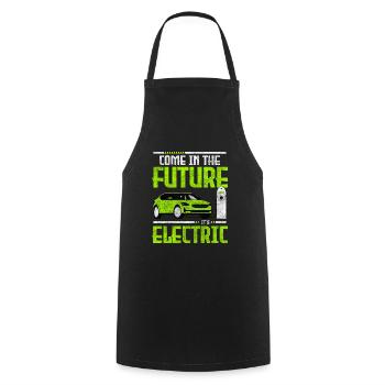 Electric Car Electric Vehicle - Cooking Apron - black - Front - AI Model Male 185 dark (185cm)