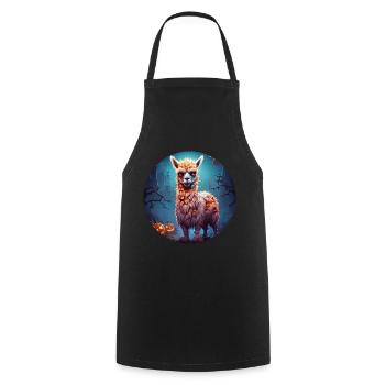 Gruseliges Halloween-partykostüm Zombie-lama - Cooking Apron - black - Front - AI Model Male 185 dark (185cm)