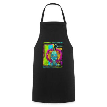 Future Cosplay Neon Gamer - Cooking Apron - black - Front - AI Model Male 185 dark (185cm)