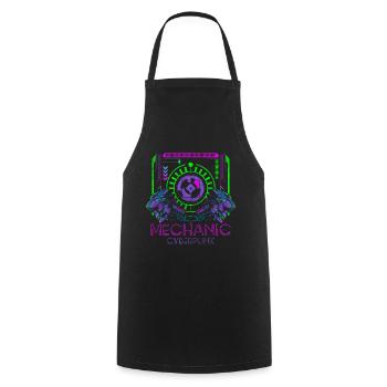 Cyborg Style Technology Futuristic - Cooking Apron - black - Front - AI Model Male 185 dark (185cm)