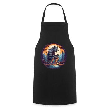 Gruselig Halloween Party Kostüm Werwolf Camping - Cooking Apron - black - Front - AI Model Male 185 dark (185cm)