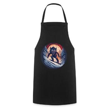 Gruseliges Halloween-partykostüm Werwolf-snowboard - Cooking Apron - black - Front - AI Model Male 185 dark (185cm)