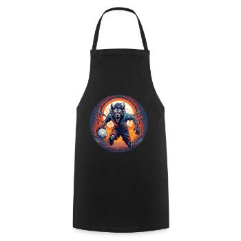 Gruseliges Halloween-partykostüm Werwolf-handball - Kochschürze - Schwarz - Vorne - AI Model Male 185 dark (185cm)