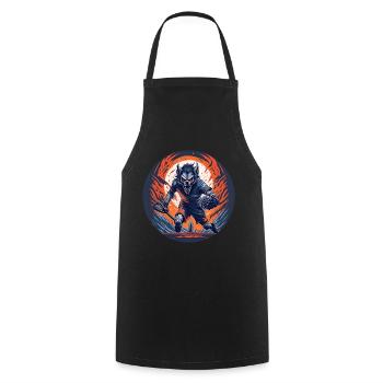 Spooky Halloween Party Costume Werewolf Lacrosse - Cooking Apron - black - Front - AI Model Male 185 dark (185cm)