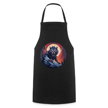 Gruseliges Halloween-partykostüm Werwolf-klettern - Kochschürze - Schwarz - Vorne - AI Model Male 185 dark (185cm)
