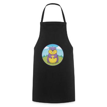 Groundhog Cute Kawaii Cartoon Clipart Animal Pet - Cooking Apron - black - Front - AI Model Male 185 dark (185cm)