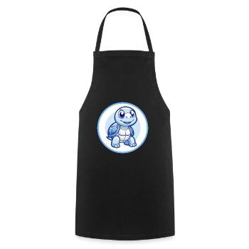 Schildkröte Blau Kawaii Cartoon Figur Clipart Haustier - Kochschürze - Schwarz - Vorne - AI Model Male 185 dark (185cm)