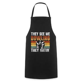 Bowler Strike Split Leisure - Tablier de cuisine - noir - Devant - AI Model Male 185 dark (185cm)