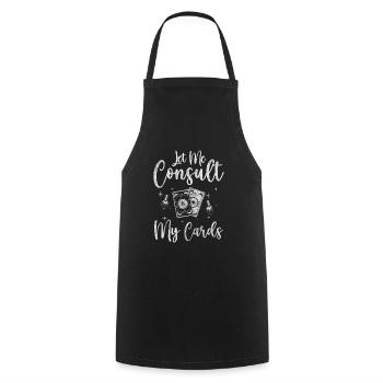 Psychics Divination Glass Ball - Cooking Apron - black - Front - AI Model Male 185 dark (185cm)