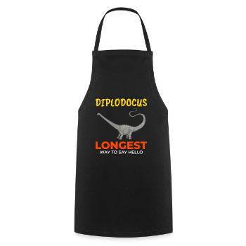 Diplodocus Dinosaur Fossil Hunting Paleontology - Cooking Apron - black - Front - AI Model Male 185 dark (185cm)