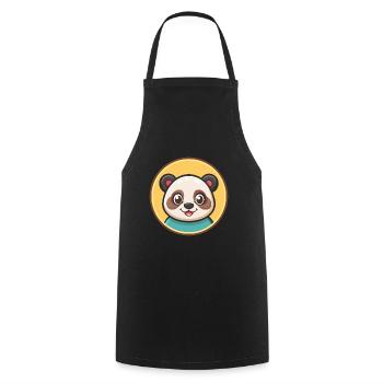 Panda Kawaii Dessin animé Personnage Animal Animal Visage - Tablier de cuisine - noir - Devant - AI Model Male 185 dark (185cm)