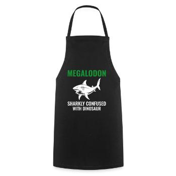 Megalodon dinosaure dinosaure paléontologue poisson fossile - Tablier de cuisine - noir - Devant - AI Model Male 185 dark (185cm)