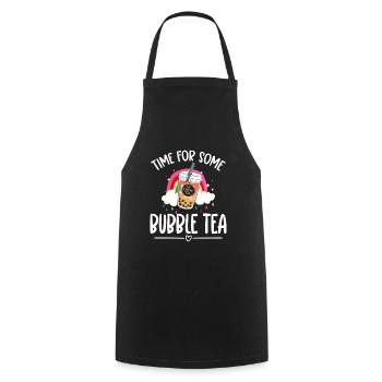 Boba Cute Balls - Cooking Apron - black - Front - AI Model Male 185 dark (185cm)