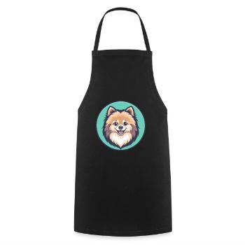 Poméranien Allemand Spitz Chien Race Dessin Animé Kawaii - Tablier de cuisine - noir - Devant - AI Model Male 185 dark (185cm)