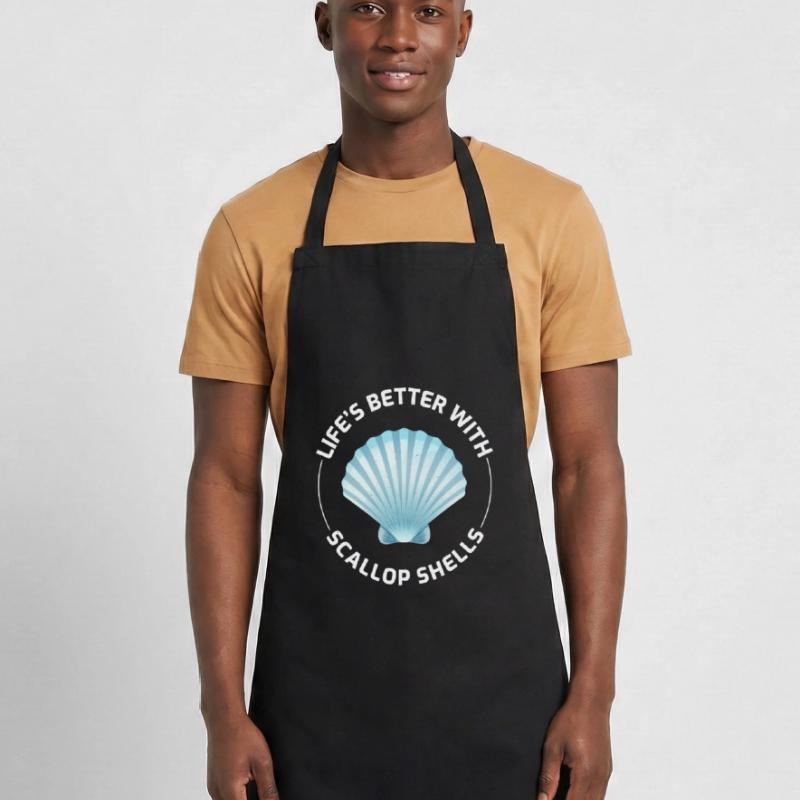 Scallop Seashells Collector Beachcomber Shellfish Cooking Apron