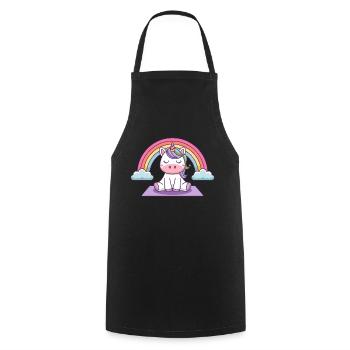 licorne de yoga - Tablier de cuisine - noir - Devant - AI Model Male 185 dark (185cm)