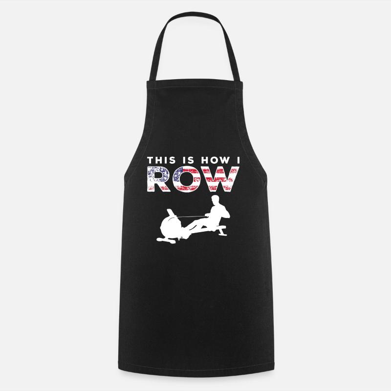 Rowing Machine Rower - Cooking Apron - black