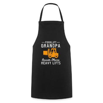 Forklift Grandpa Heavy Equipment Driver Funny - Cooking Apron - black - Front - AI Model Male 185 dark (185cm)
