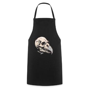 Vulture Head Skeleton - Cooking Apron - black - Front - AI Model Male 185 dark (185cm)