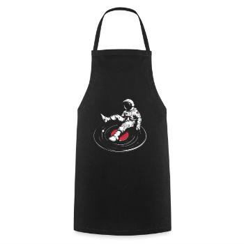 astronaute disque vinyle musique vinyle - Tablier de cuisine - noir - Devant - AI Model Male 185 dark (185cm)