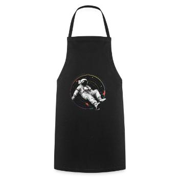astronaute disque vinyle musique vinyle - Tablier de cuisine - noir - Devant - AI Model Male 185 dark (185cm)