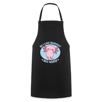 Cute Do I Love Axolotls Axo-lutely Funny Pun - Cooking Apron - black - Front - AI Model Male 185 dark (185cm)