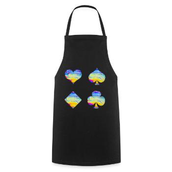 Playing cards - Cooking Apron - black - Front - AI Model Male 185 dark (185cm)