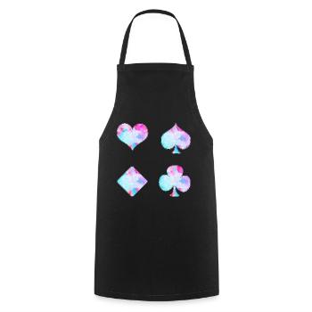 Playing cards - Cooking Apron - black - Front - AI Model Male 185 dark (185cm)