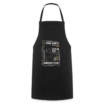 Gamblers Online Games - Cooking Apron - black - Front - AI Model Male 185 dark (185cm)