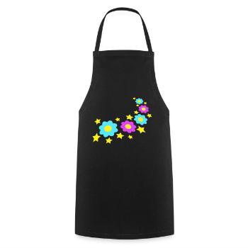 Beaucoup de fleurs colorées belle conception de motif décoratif - Tablier de cuisine - noir - Devant - AI Model Male 185 dark (185cm)