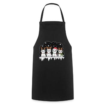 Four Cats Christmas Led Lights - Cooking Apron - black - Front - AI Model Male 185 dark (185cm)