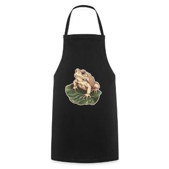 Toad Frog Amphibian - Cooking Apron - black - Front - AI Model Male 185 dark (185cm)