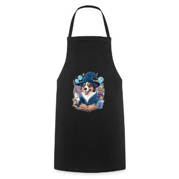 Berger Australien Magicien avec Baguette - Tablier de cuisine - noir - Devant - AI Model Male 185 dark (185cm)