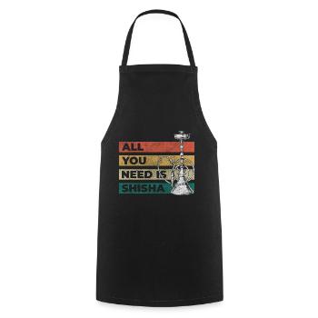 Hookah Steam Smoking Butt - Cooking Apron - black - Front - AI Model Male 185 dark (185cm)