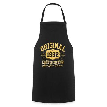 Original 1992 - Birthday 1992 Classic Edition - Cooking Apron - black - Front - AI Model Male 185 dark (185cm)