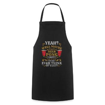 Beer Pong Drinking Game Drinking Liquor - Cooking Apron - black - Front - AI Model Male 185 dark (185cm)