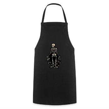 Squelette Lumières Os Crâne - Tablier de cuisine - noir - Devant - AI Model Male 185 dark (185cm)
