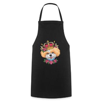Basenji Dog with Roses, Lillien for Dog Lovers - Cooking Apron - black - Front - AI Model Male 185 dark (185cm)