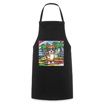 Löwchen mit Limonade - Kochschürze - Schwarz - Vorne - AI Model Male 185 dark (185cm)