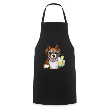 Löwchen mit Limonade - Kochschürze - Schwarz - Vorne - AI Model Male 185 dark (185cm)
